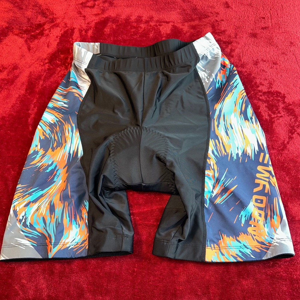 Nooyme Mens Cycling Shorts 3XL Padded 3D Chamois Bike Shorts Black Multi Color